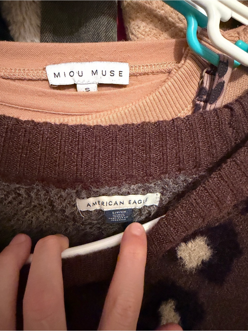 American Eagle Outfitters Brown Knit Crew Sweater